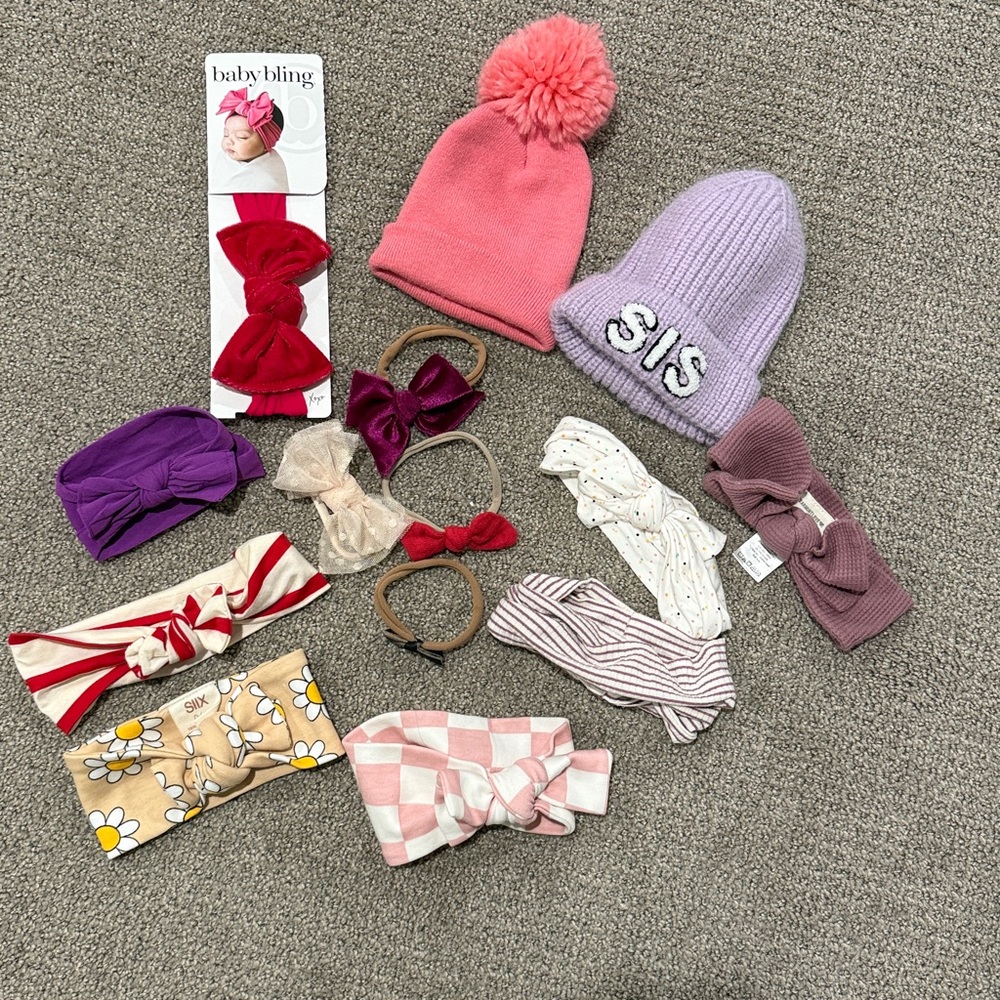 Assorted Baby Headbands and Hats